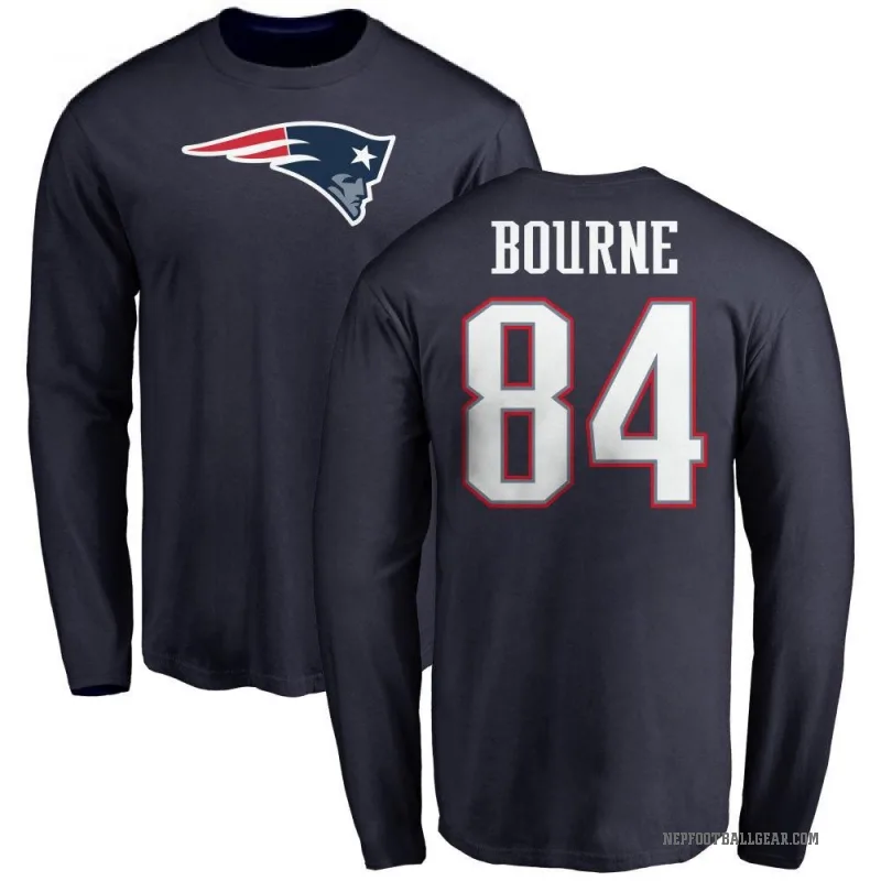 Kendrick Bourne Men's Navy New England Patriots Logo Long Sleeve T-Shirt -